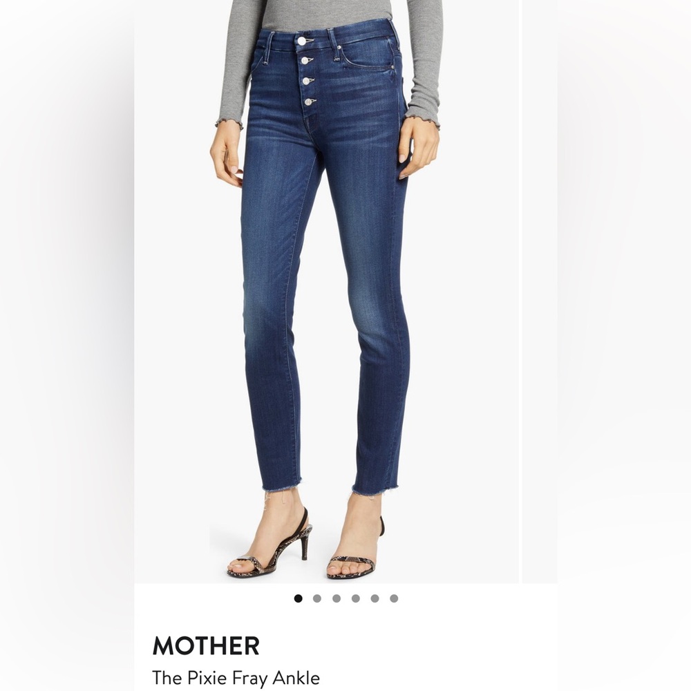 MOTHER Denim Pixie Ankle Fray Jeans in City Sidewalks Size 29